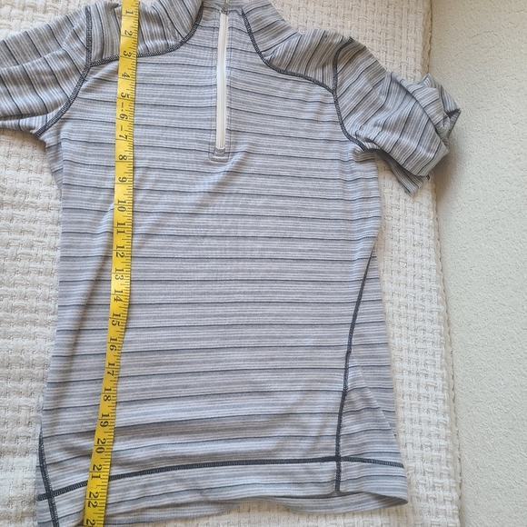 Smartwool Striped Gray Quarter-Zip Pullover Women's Size M - Picture 5 of 8